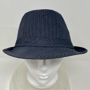 Men's Navy Pinstripe Fedora Hat